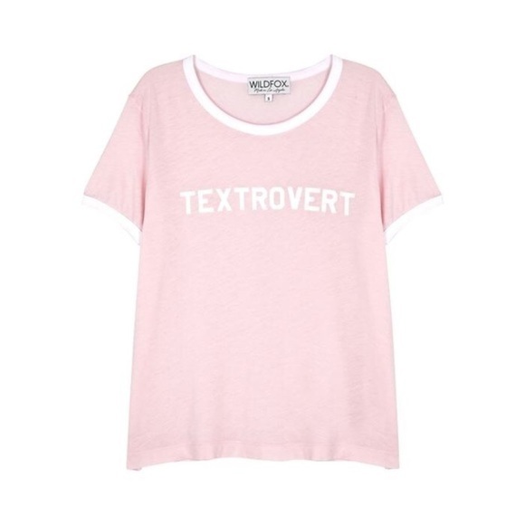 Wildfox NWT Textrovert Blush Colored T-shirt - Picture 2 of 5